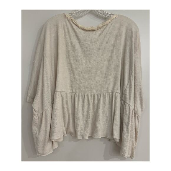 Urban Outfitters Cream Textured Boho Blouse • Size L - Picture 6 of 9